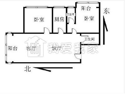 两卧室朝东客厅厨房朝北