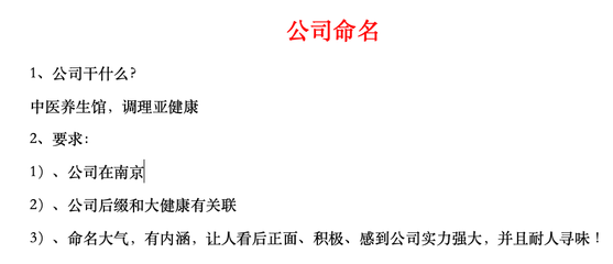 中医养生馆起名
