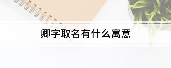 卿字取名寓意