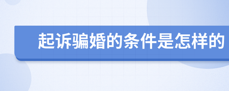 起诉骗婚的条件
