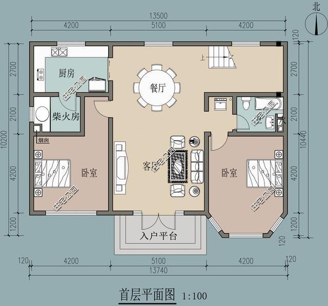 三口灶农村柴火土灶台设计图