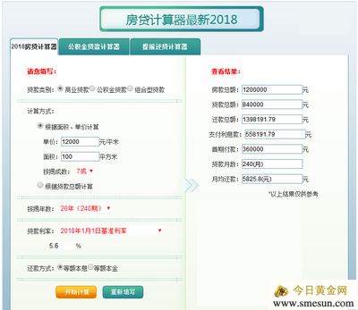 首套房贷款利率计算器
