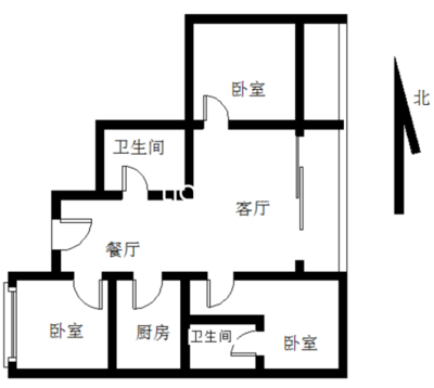 两卧室朝东客厅厨房朝北