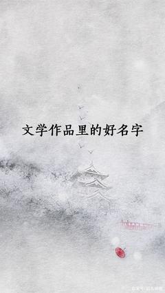 文学作品中好听的名字