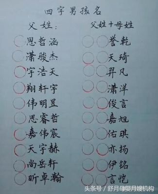 四字名字男孩
