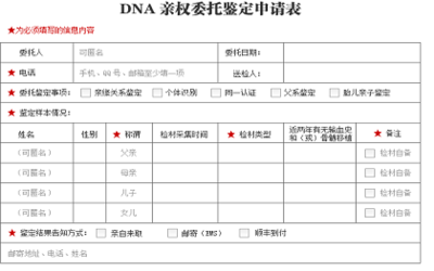 亲子鉴定结果样本