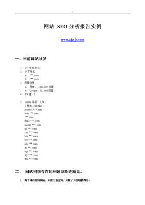 网站seo分析诊断报告实例