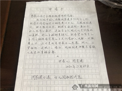 家庭情况申请书