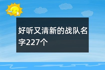 好听又清新的战队名字