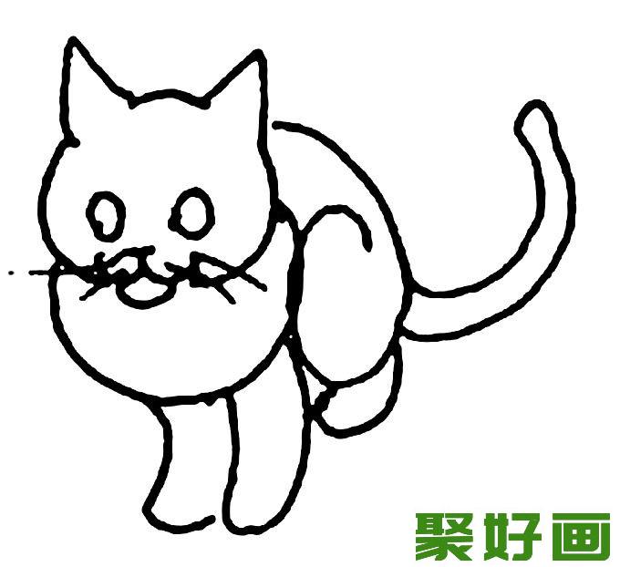 猫的简笔画大全 可爱动物简笔画猫图片16副