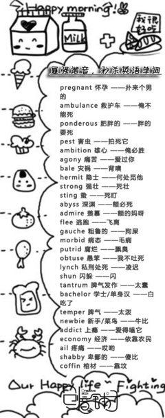 怀孕英语单词