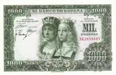 西班牙1957年5元多少钱