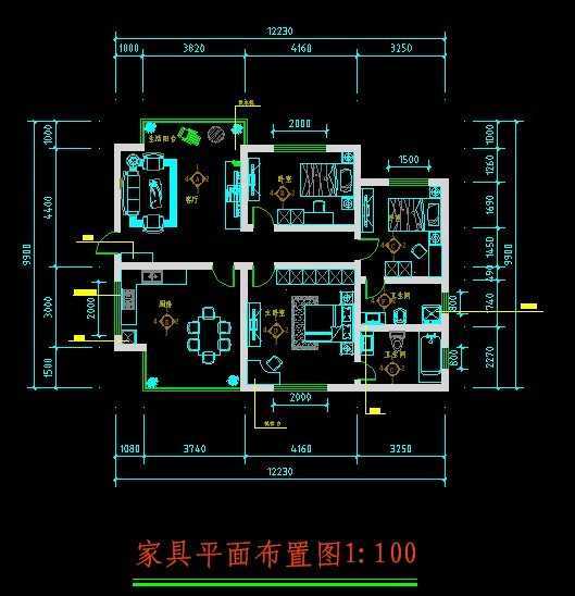 三房一厅平面设计图 4房一