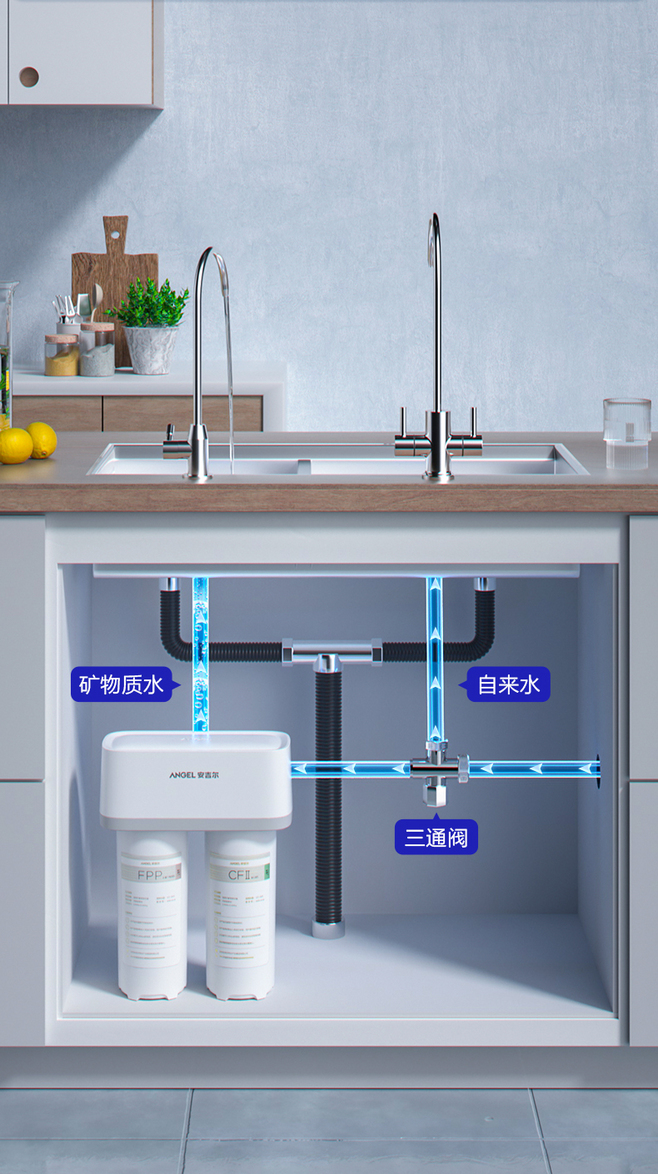 厨房净水器咋装