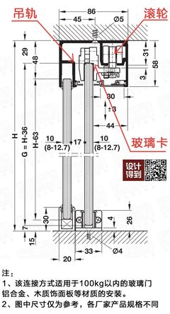 玻璃隔断节点图