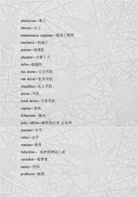 常见职业名称大全