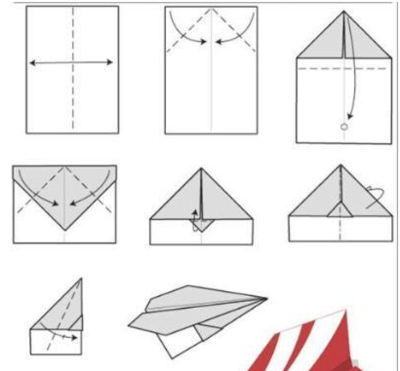 纸飞机的折法步骤