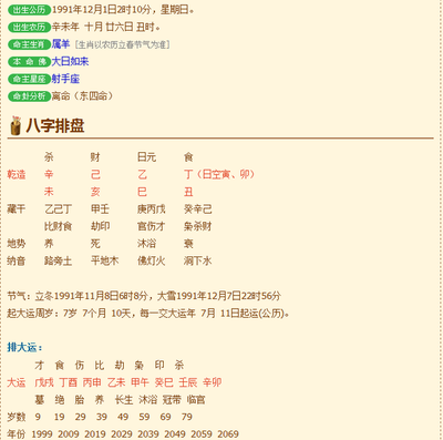 我的生辰八字