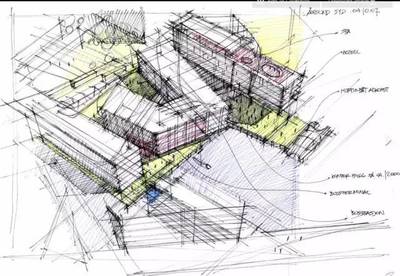 建筑平面设计手绘作品图