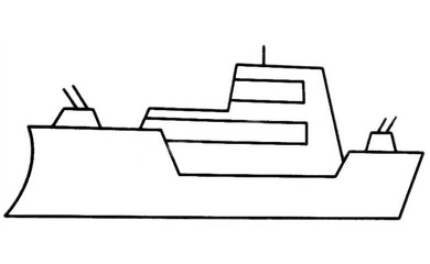军舰简笔画彩色图片 军舰怎么画