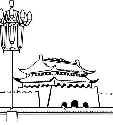 中国代表建筑物简笔画图片