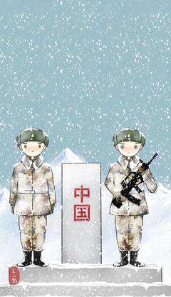 壁纸丨雪中的军人