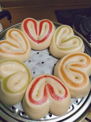 爱心馒头的制作方法
