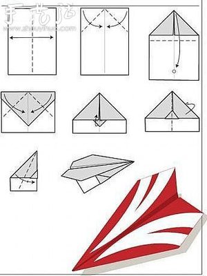 搜索纸飞机的折纸方法