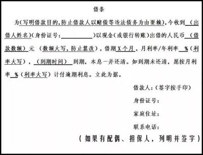借条应该怎么打