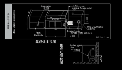 cad厨房灶台尺寸