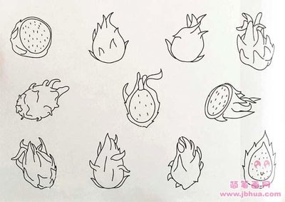 各种火龙果简笔画图片大全