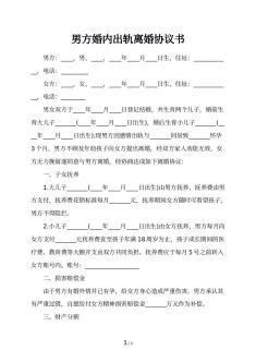 婚后出轨协议书