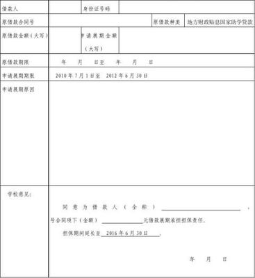 贷款展期申请书