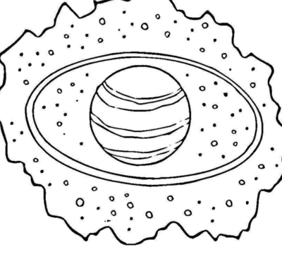 宇宙太空飞行风景简笔画