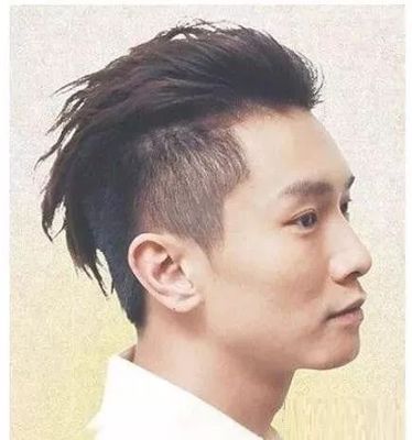 男头发两边剃掉的发型