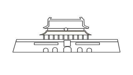 建党建筑简笔画图片