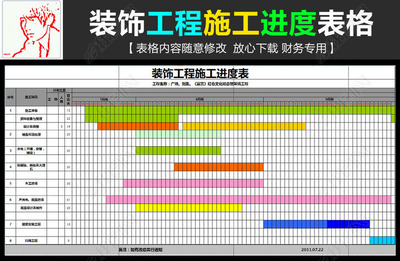 装修施工进度表模板