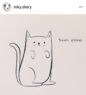 猫咪的简笔画画法 作者的ins:inky.diary