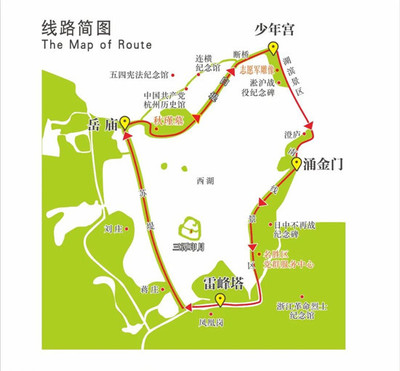 杭州西湖观光车路线图