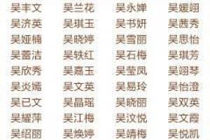 女孩姓吴取什么名字好