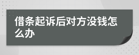 借条起诉后对方没钱怎么办
