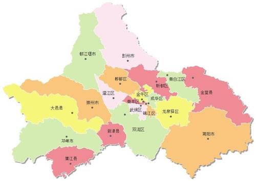 成都区划地图