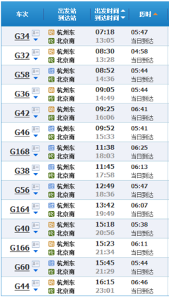 杭州东到北京