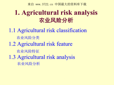 农业风险评估怎么写