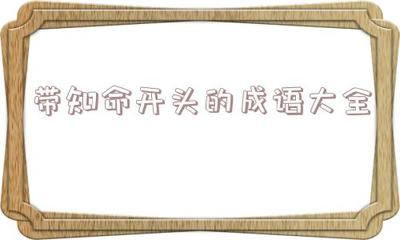 名字开头的成语大全