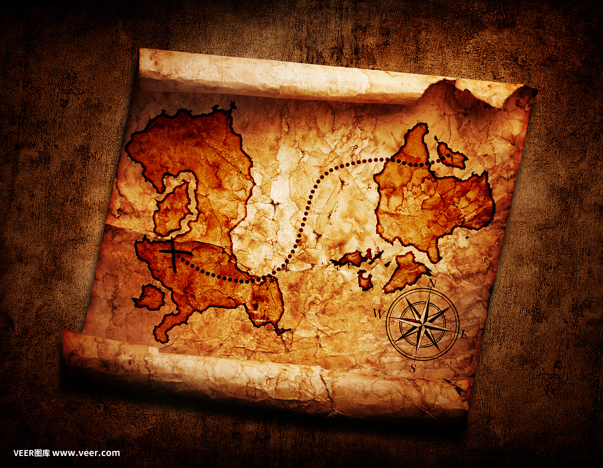 旧藏宝图上的垃圾背景