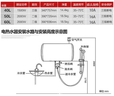 热水器尺寸规格