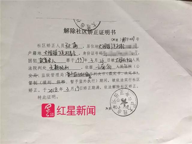 解除社区矫正证明书