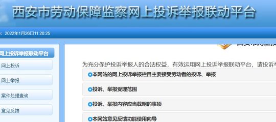 劳动监察网上投诉