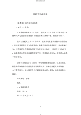 违约函模板